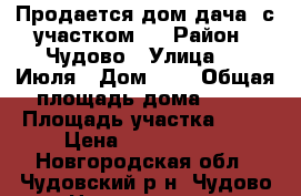 Продается дом(дача) с участком . › Район ­ Чудово › Улица ­ 3 Июля › Дом ­ 3 › Общая площадь дома ­ 31 › Площадь участка ­ 13 › Цена ­ 1 100 000 - Новгородская обл., Чудовский р-н, Чудово г. Недвижимость » Дома, коттеджи, дачи продажа   . Новгородская обл.